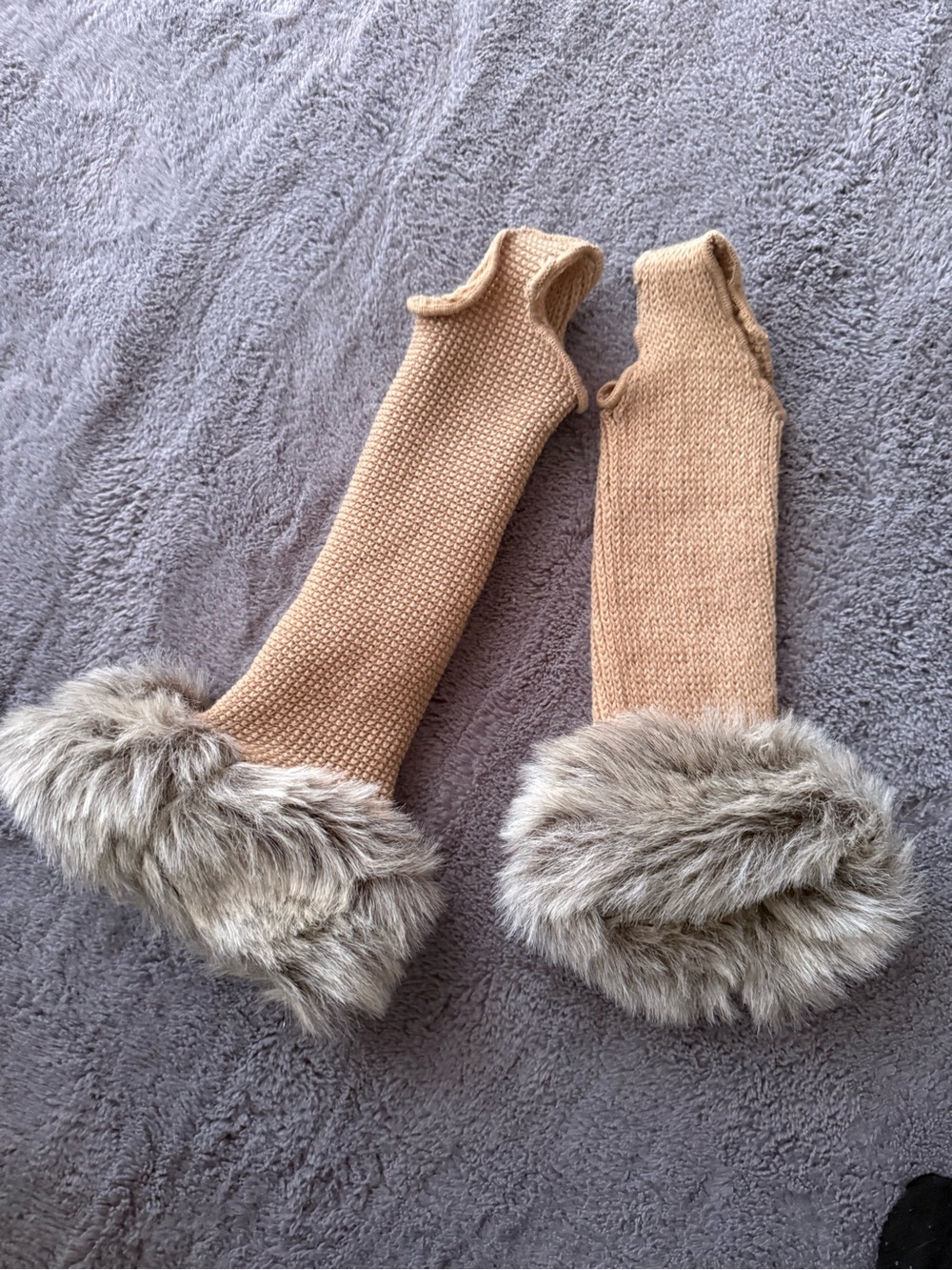 Y2K Arm Warmers with Faux Fur Cuffs